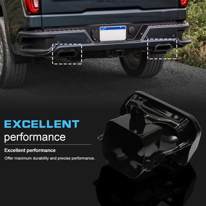 Anlseiod 1 Pair Black Exhaust Tips Bezels for Silverado Sierra 2019-2024 - Image 5