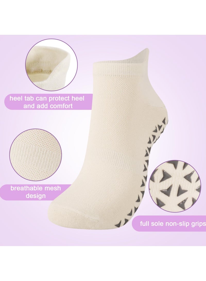SYOSI 5 Pairs Yoga Socks for Women and Men Pilates Socks Non Slip Grip Socks Anti Slip Ankle Socks Short Sports Socks Slipper Socks for Barre, Fitness, Dance, Ballet (General Size) - Image 2