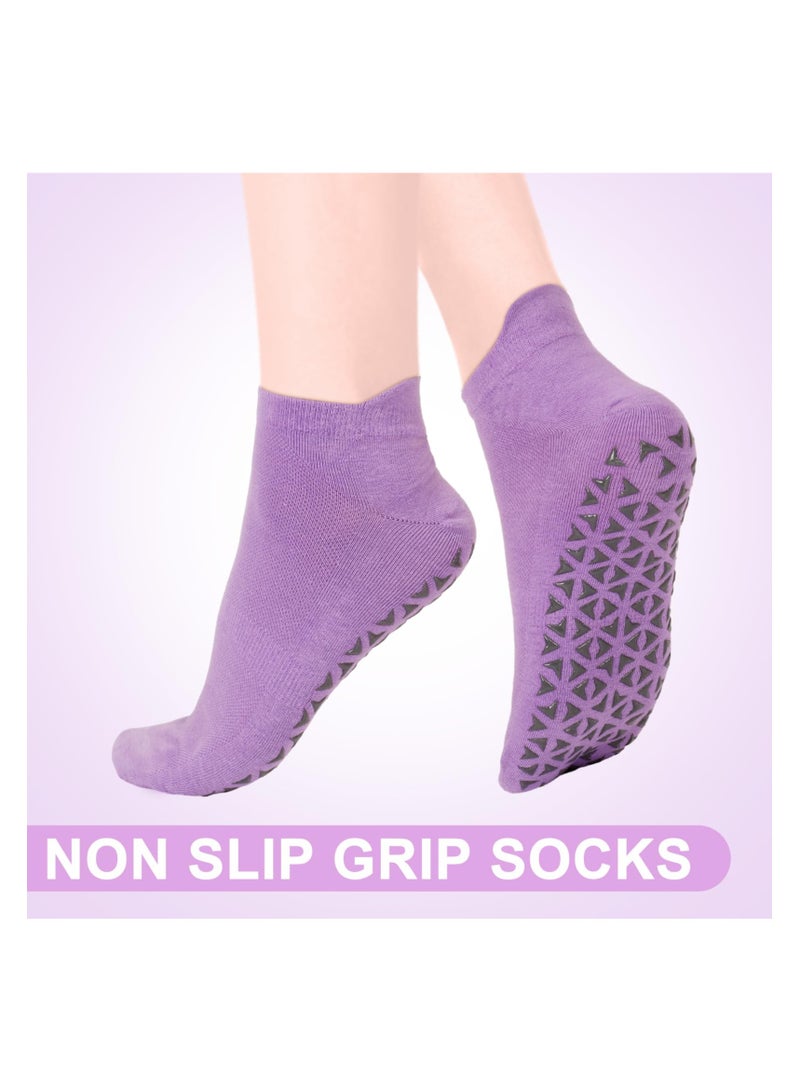 SYOSI 5 Pairs Yoga Socks for Women and Men Pilates Socks Non Slip Grip Socks Anti Slip Ankle Socks Short Sports Socks Slipper Socks for Barre, Fitness, Dance, Ballet (General Size) - Image 4