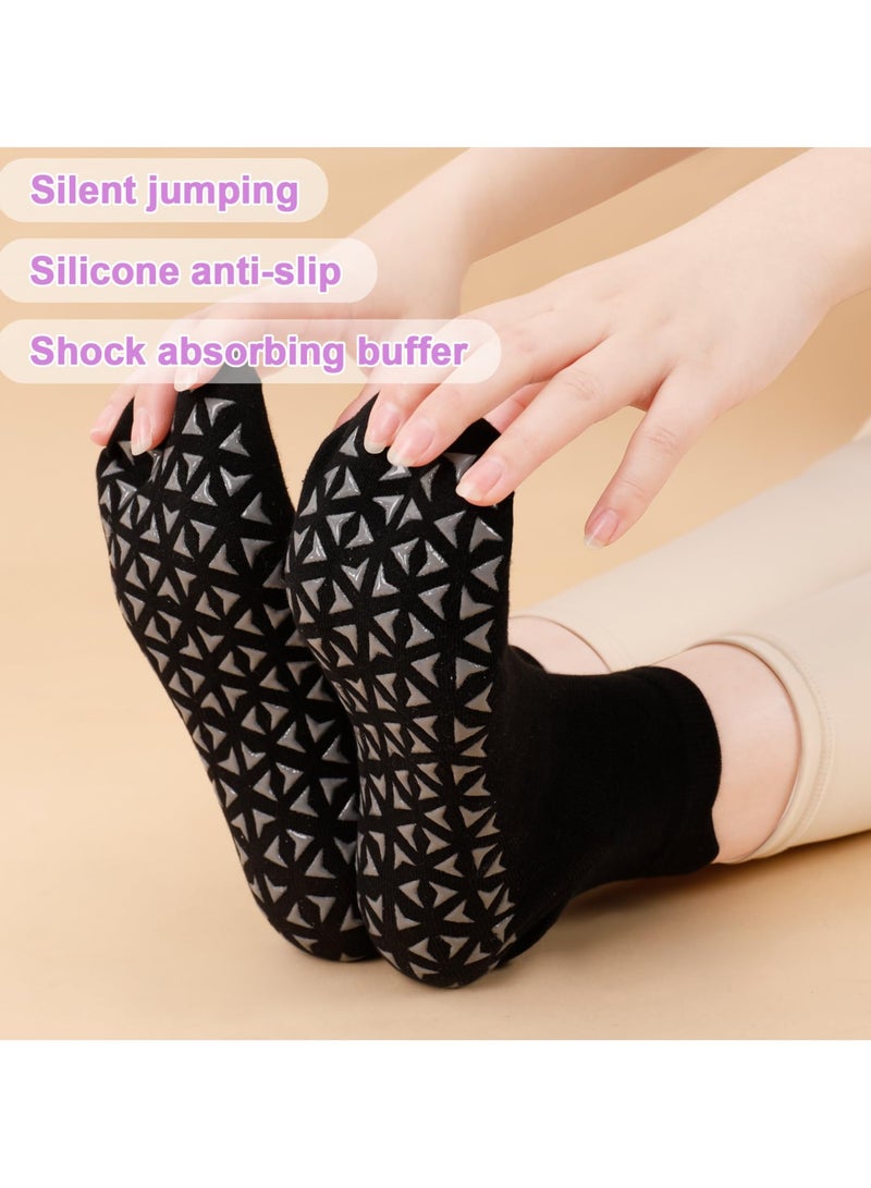 SYOSI 5 Pairs Yoga Socks for Women and Men Pilates Socks Non Slip Grip Socks Anti Slip Ankle Socks Short Sports Socks Slipper Socks for Barre, Fitness, Dance, Ballet (General Size) - Image 5