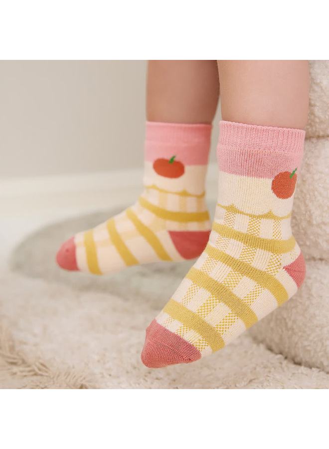 Minibala 3 Pairs Baby Socks Boys Girls Cotton Breathable Warm Non-binding Mid-calf Socks - Image 1