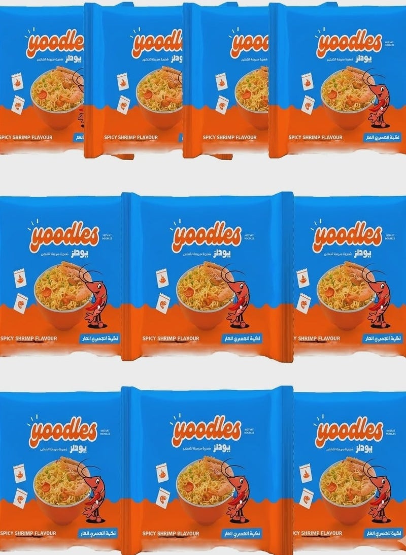 يودلز نودلز سريعة التحضير بنكهة الجمبري الحار - عرض 10 أكياس - Image 1