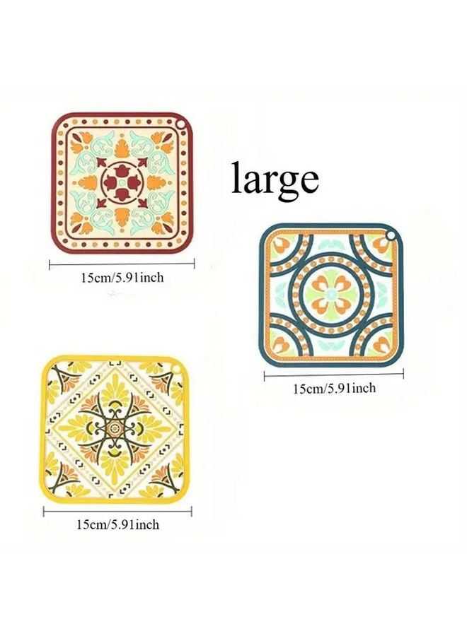 Random Color Vintage Style PVC Coaster Set For Cups Pots Holiday Christmas Gift - Image 2