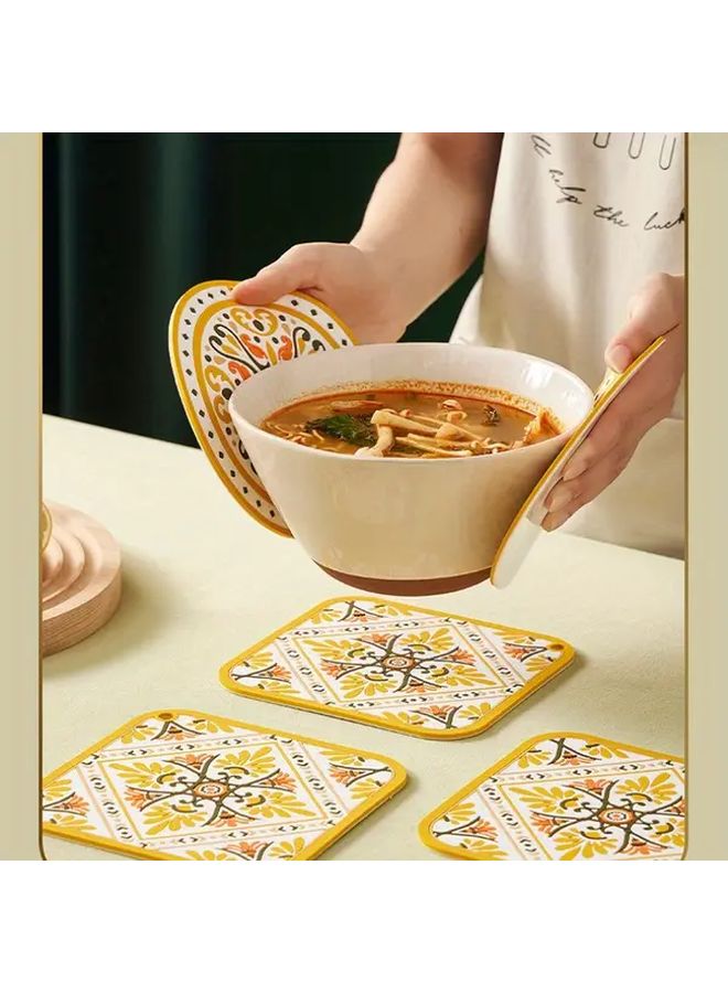 Random Color Vintage Style PVC Coaster Set For Cups Pots Holiday Christmas Gift - Image 4