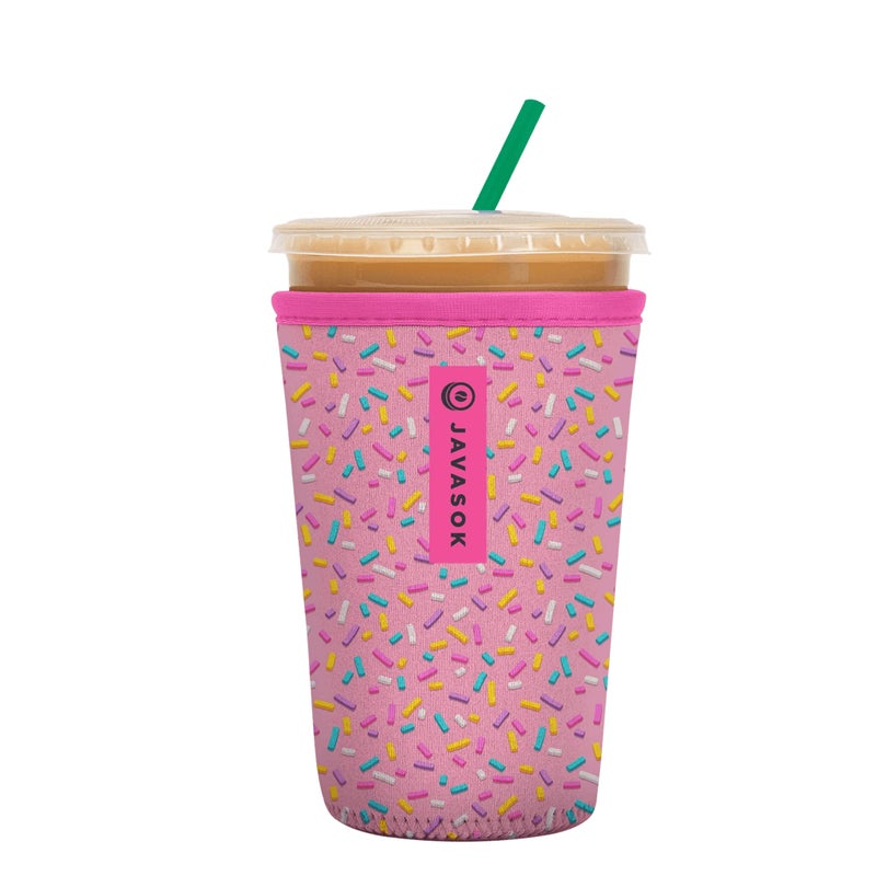 Sok It Sok It JavaSok Iced Coffee  Cold Soda Insulated Neoprene Cup Sleeve Sweet Sprinkles Medium 2228oz