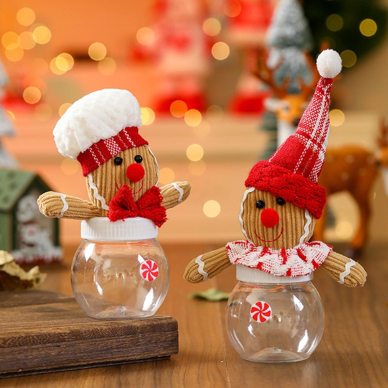 BLESOUYI Christmas Candy Jars Gingerbread Men Jars Decorative Jars for Candies and Cookies 2 Set Xmas Jars for Winter Holiday Parties Art Decoration Gift for Kids - Image 2