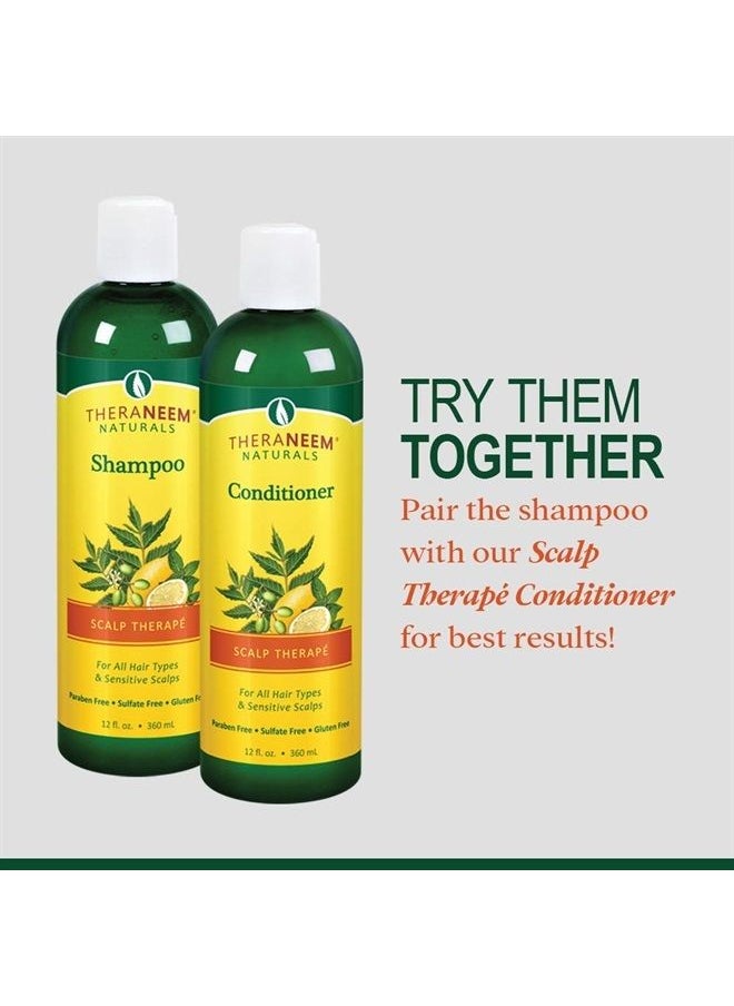 thera neem - TheraNeem Scalp Therapy Shampoo | Protects, Nourishes and Calms Sensitive Scalp with Organic Neem, Lemon and Peppermint Oils | For Dry, Itchy Scalp, and Scalp Buildup | Vegan and Cruelty Free | 12oz - Image 1