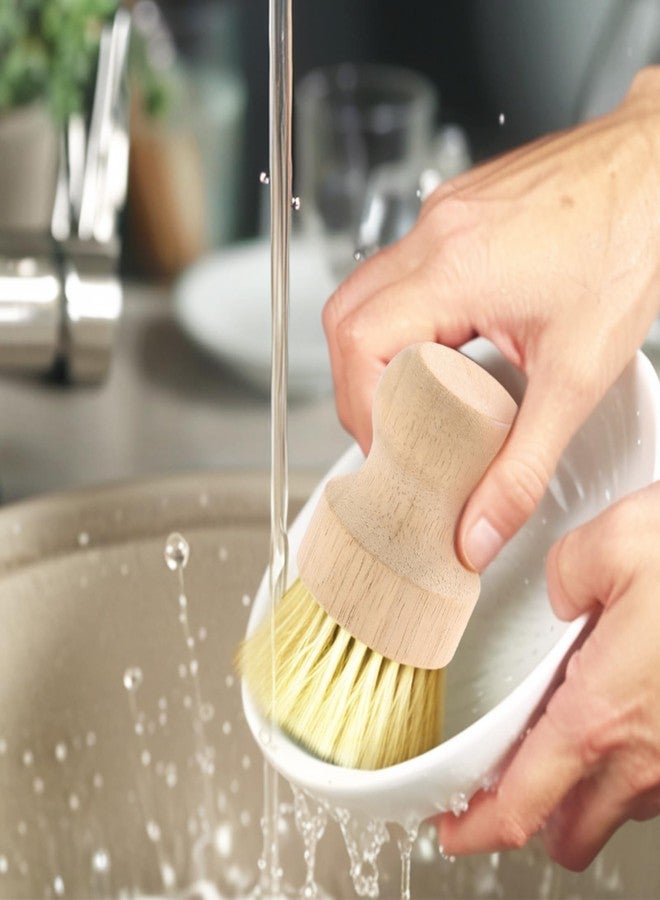 LoveBB 4-Pack Bamboo Dish Brush, Palm Brush Dish Scrubber with Nylon Bristles for Cleaning Pot, Pan, Kitchen Sink, Cookware & Vegetables - Image 2