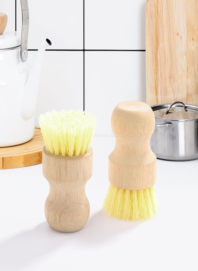 LoveBB 4-Pack Bamboo Dish Brush, Palm Brush Dish Scrubber with Nylon Bristles for Cleaning Pot, Pan, Kitchen Sink, Cookware & Vegetables - Image 4
