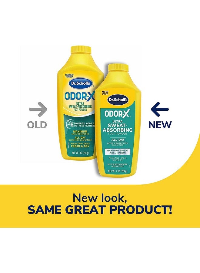 دكتور شولز بودرة دكتور شول للقدمين فائقة الامتصاص للعرق، 7 أونصة // أقصى امتصاص للعرق، حماية من الروائح الكريهة طوال اليوم، تحافظ على انتعاش القدمين وجفافهما - عبوة من قطعتين - Image 1