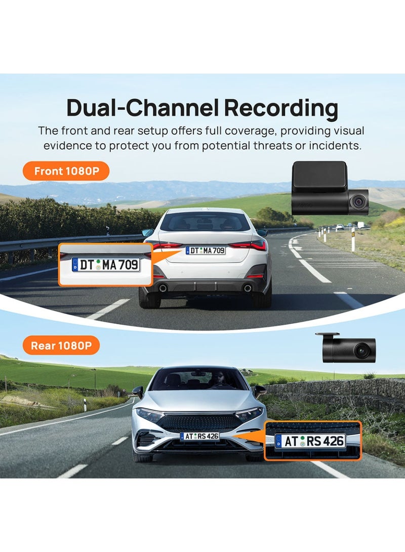 70 ماي كاميرا داش A200 تسجيل مزدوج القناة 1080P HDR شاشة IPS 2'' مراقبة وقوف السيارات 24 ساعة 70mai DVR A200 تطبيق WIFI زاوية رؤية 130° - Image 3