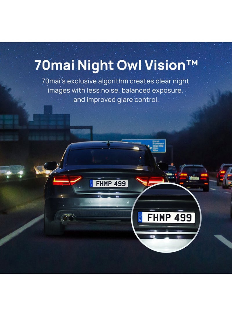 70 ماي كاميرا داش A200 تسجيل مزدوج القناة 1080P HDR شاشة IPS 2'' مراقبة وقوف السيارات 24 ساعة 70mai DVR A200 تطبيق WIFI زاوية رؤية 130° - Image 5