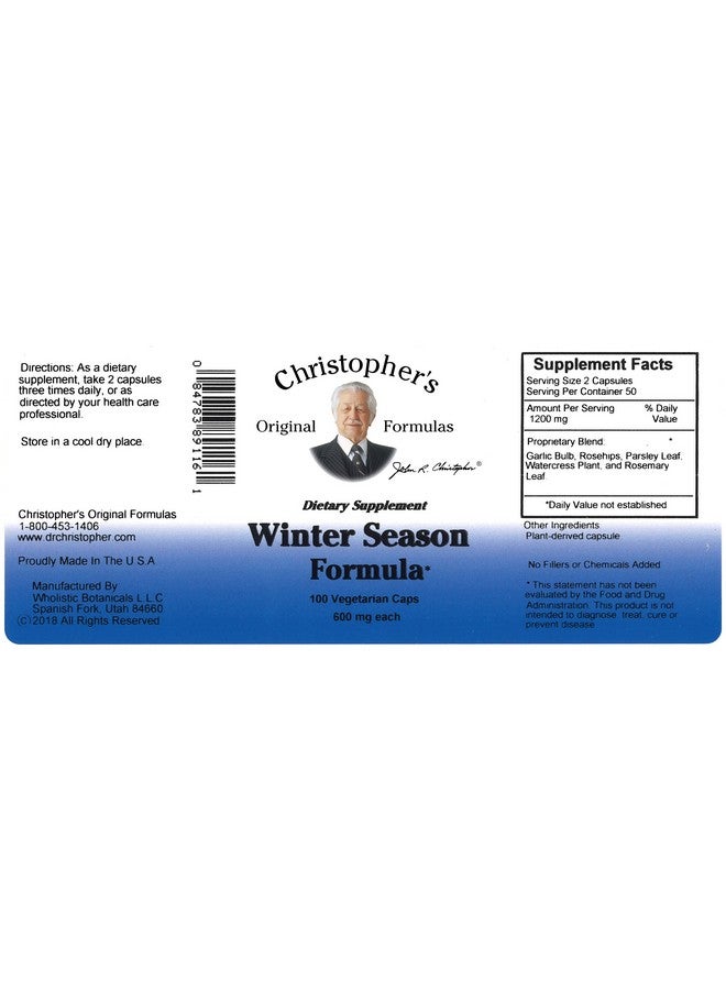 Christopher's Original Formulas Dr. Christopher's Winter Season Formula (100 Caps) - Image 2
