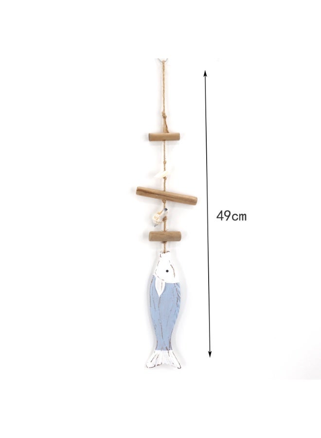 Creative Wooden Seashell Fish Pendant, Fish Ornament, Decorative Wall Hanging For Living Room And Bedroom - Image 1