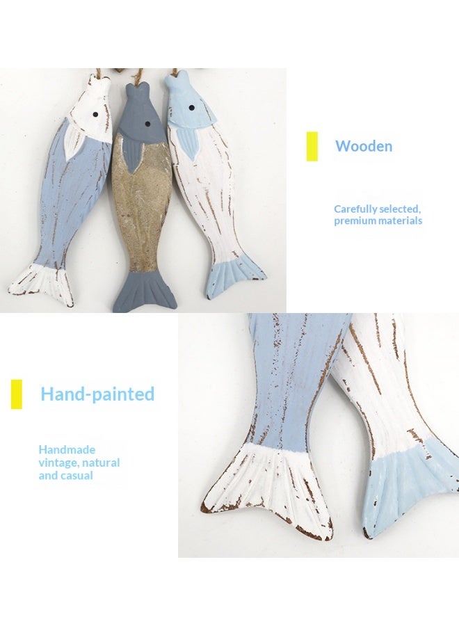 Creative Wooden Seashell Fish Pendant, Fish Ornament, Decorative Wall Hanging For Living Room And Bedroom - Image 3