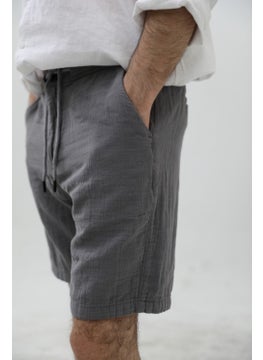 Cool Tarz Cool Style Men's Smoke Musli Laced Linen Shorts  - Image 1