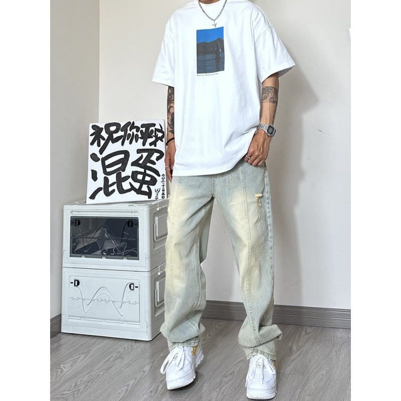 Unisex Casual Daily Denim Jeans - Image 1