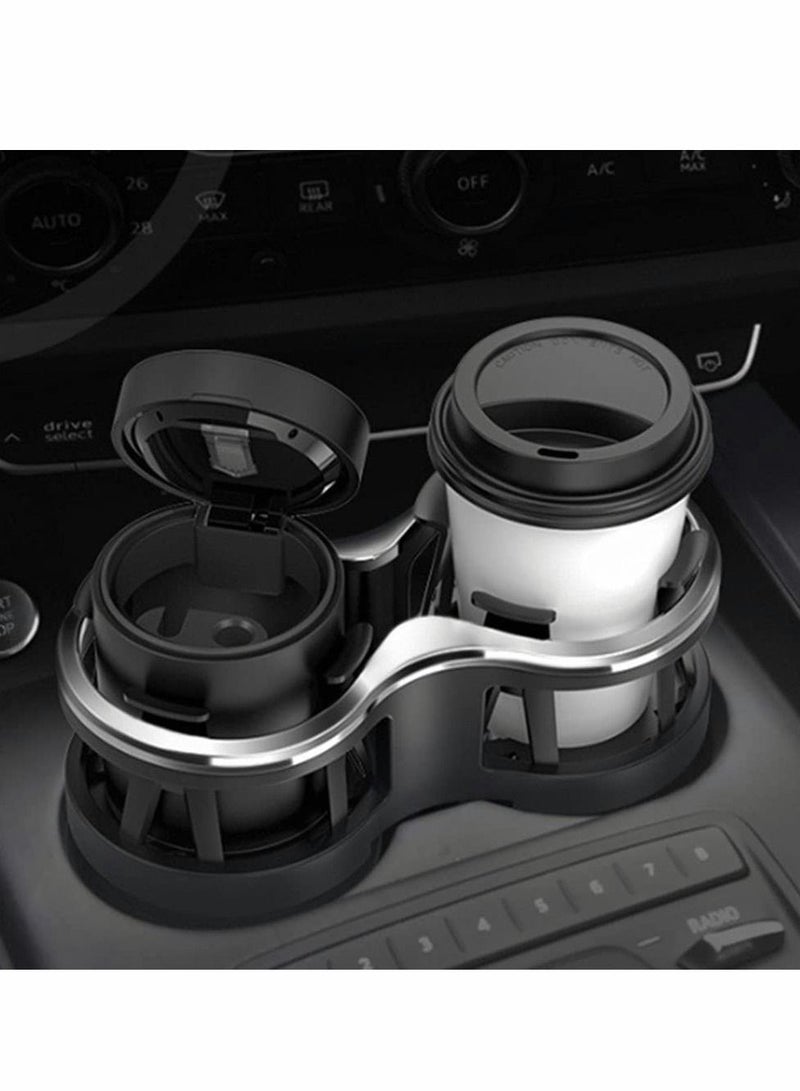 SYOSI Car Double-hole Water Cup Holder Multi-function Thermos Tea Cup Beverage Mobile Phone Holder with Adjustable Detachable Base Double-sided Tape Car Modification Accessories - Image 2