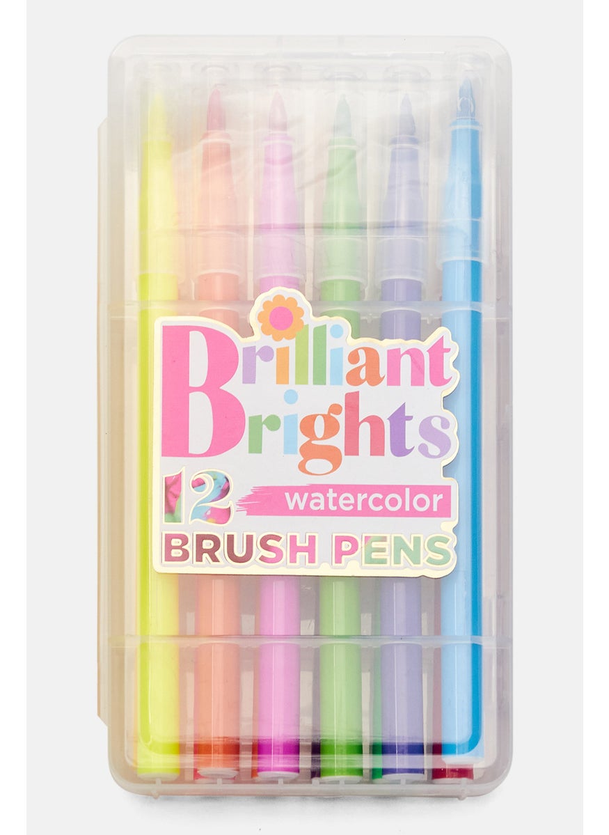 VOTUM Brilliant Brights 12 Watercolor Brush Pens, White  - Image 1