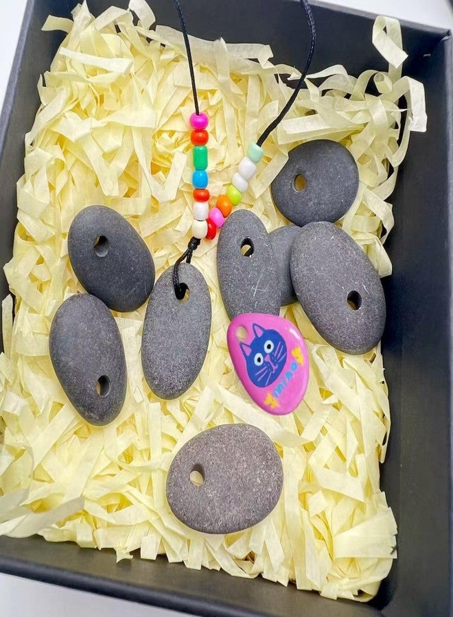 Lifetop Lifetip 10PCS Top Drilled Pebbles, 0.8"-1.0" Tiny Drilled River Stones, Rocks for Crafts,Painting,Pendants,Stone Beads - Image 5