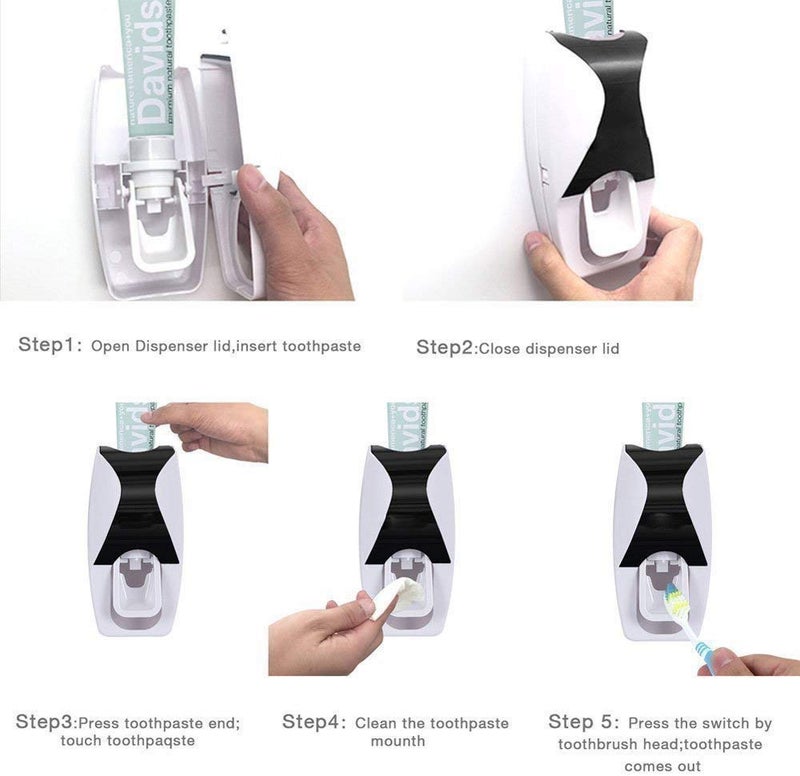 Vroxy Vroxy Automatic Toothpaste Dispenser Wall Mounted Hands Free Toothpaste Squeezer for Washroom Bathroom Multi Color - Image 3