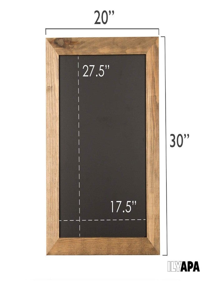 Ilyapa Rustic Wooden Magnetic Kitchen Chalkboard Sign - 20x30 Inch Brown Framed Wall Hanging Chalk Board for Farmhouse Decor, Wedding, Restaurant Menu - Image 2