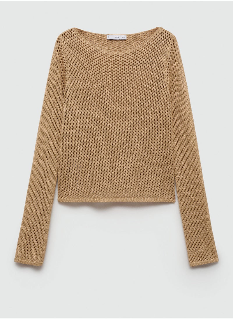 MANGO - Openwork Lurex Sweater - Image 1