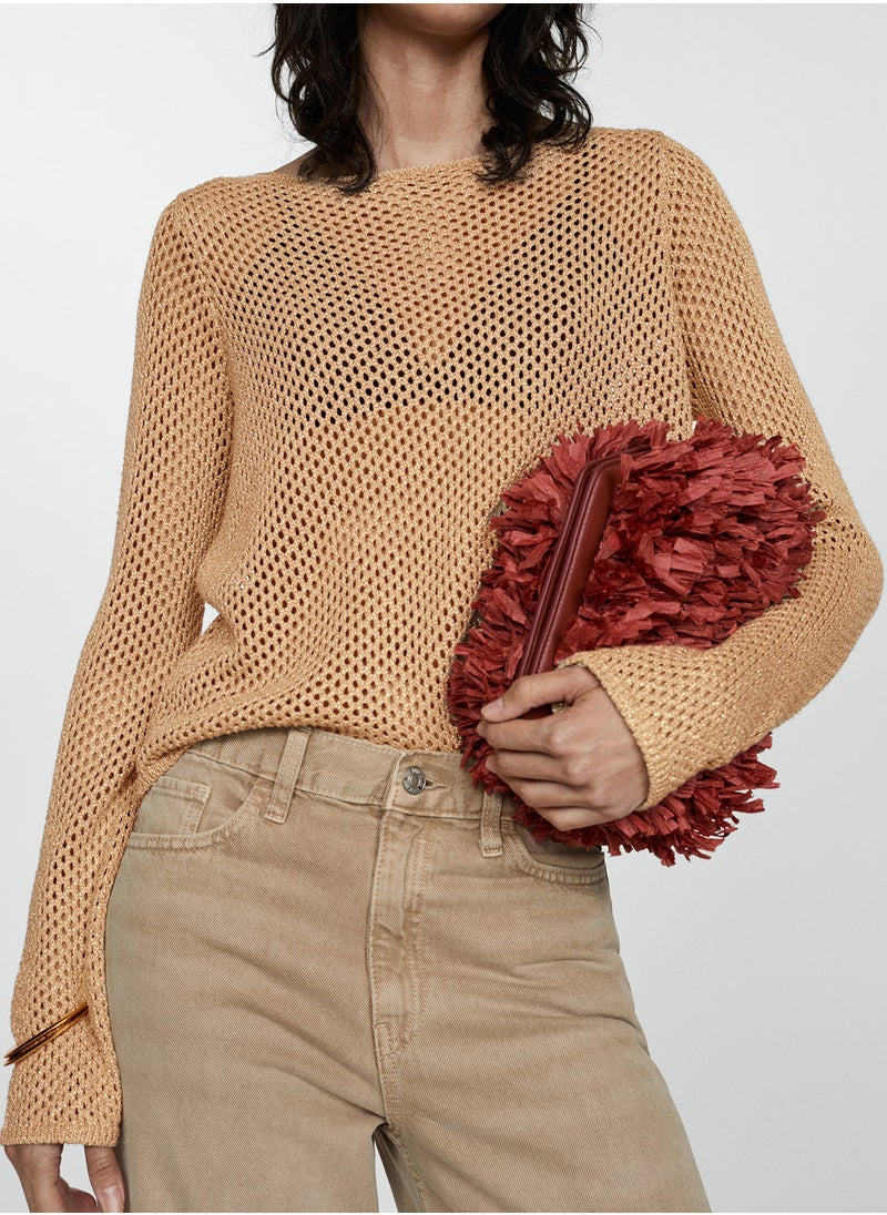 MANGO - Openwork Lurex Sweater - Image 1