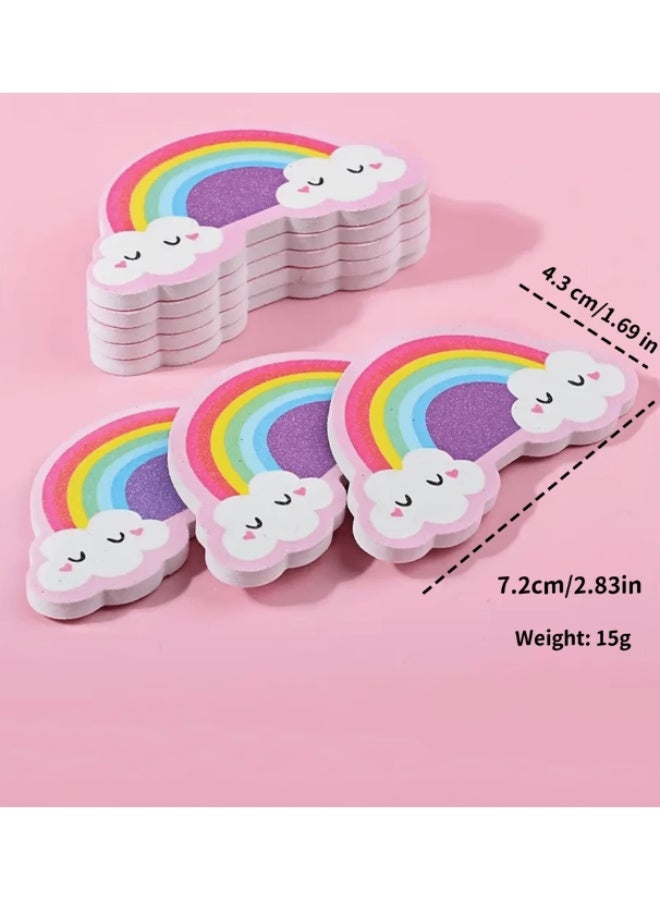 Shein 2Pcs Mini Rainbow and Cloud Nail File - Cute Portable Sanding and Shaping Buffer for Nails - Image 2