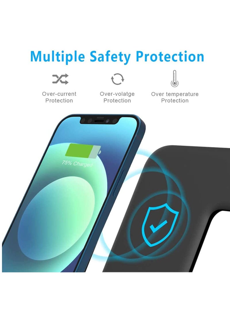 شاحن لاسلكي عالمي 15 واط 3 في 1، قاعدة شحن سريعة لـ iPhone X وXs وXs Max وXr و8 و8 Plus، قاعدة شحن سريعة Quick Charge 3.0 لـ Apple Airpods وiWatch 1 و2 و3 و4 - Image 5