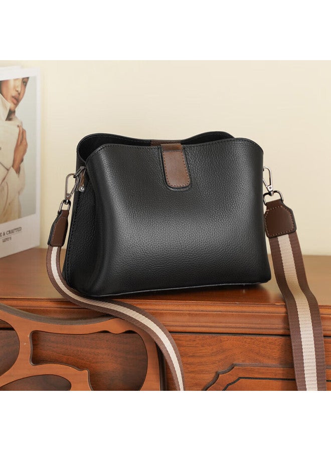 Old Man'S Head Laotou Top-grain Leather Women's Handbag, Large Capacity Mom Bag, Shoulder Crossbody Bag, Qixi Valentine's Day Gift - Image 1