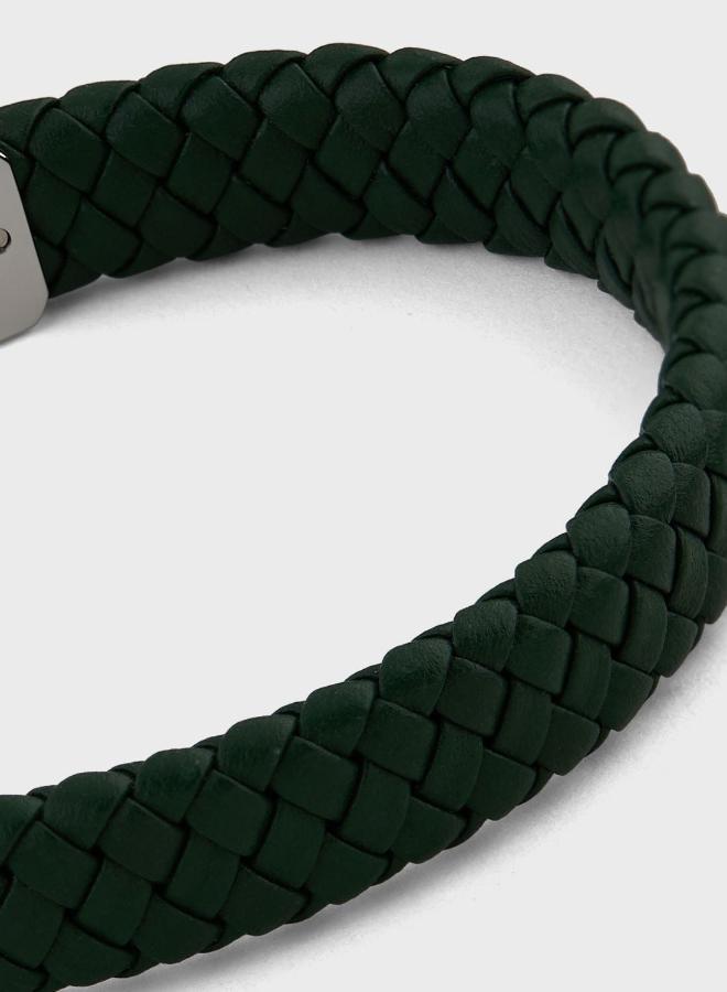 LACOSTE Rokel Collection Leather Bracelet Green For Men - 2040284 - Image 4