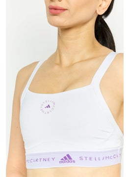 adidas By Stella McCartney Women Brand Logo Padded Training Sports Bra, White  - Image 3