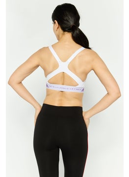 adidas By Stella McCartney Women Brand Logo Padded Training Sports Bra, White  - Image 4