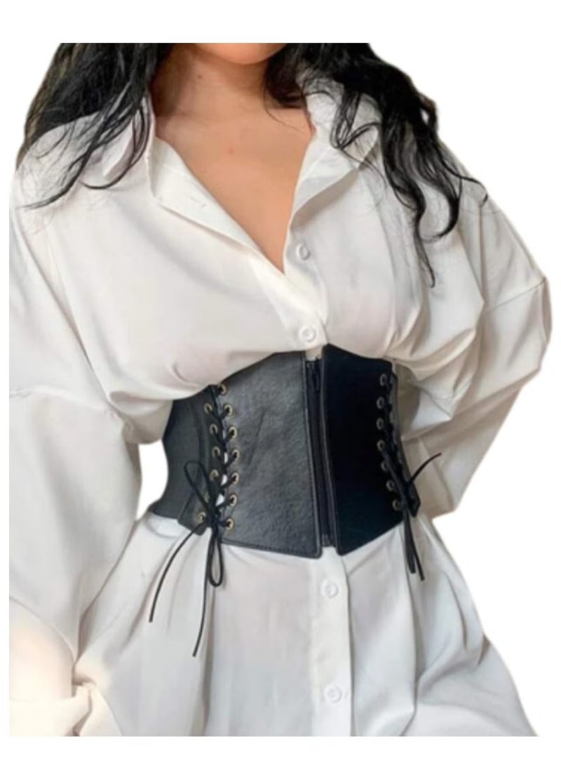 يا إلهي حزام واسع مع سحاب ورباط على الجانبين - Image 2