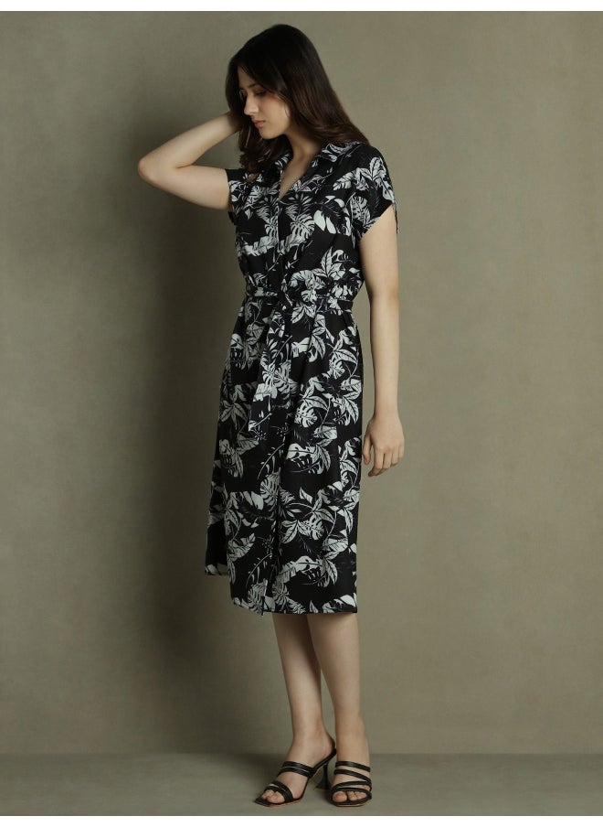 Dennis Lingo Black Dress for Women - Regular Fit, Poly Moss  - Image 5