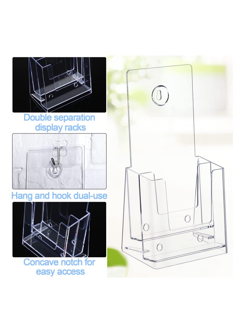 SOLARAE 5-Pack Clear Acrylic Brochure Holders - 4x8 inches, 2-Tier Plastic Literature Organizer, Countertop Flyer Display Stand - Image 2