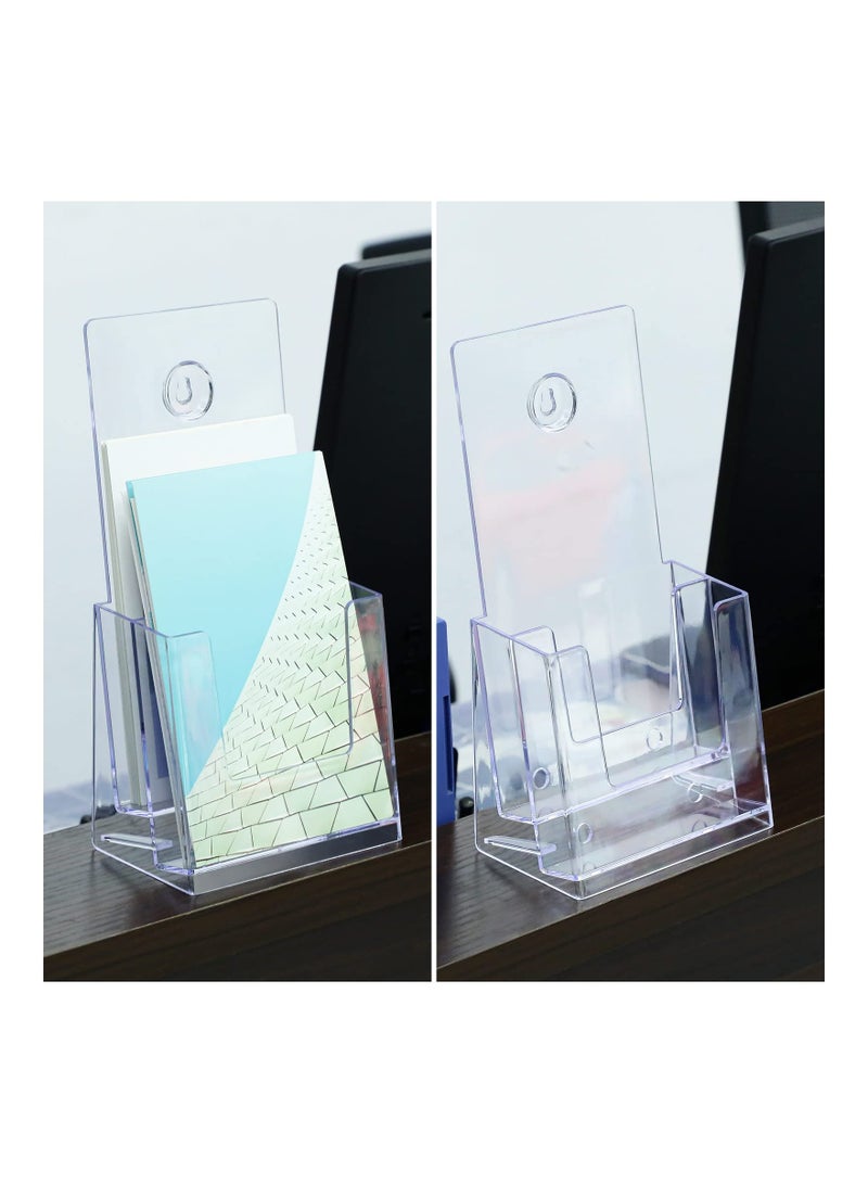 SOLARAE 5-Pack Clear Acrylic Brochure Holders - 4x8 inches, 2-Tier Plastic Literature Organizer, Countertop Flyer Display Stand - Image 5