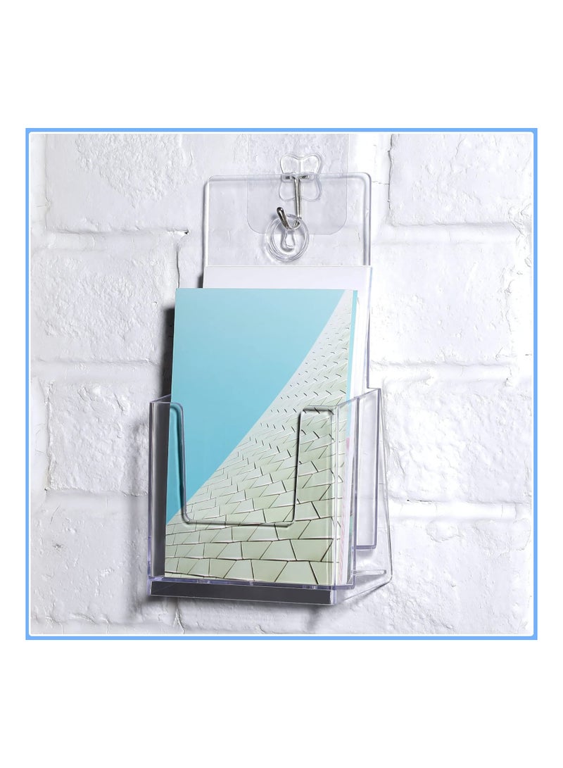 SOLARAE 5-Pack Clear Acrylic Brochure Holders - 4x8 inches, 2-Tier Plastic Literature Organizer, Countertop Flyer Display Stand - Image 4