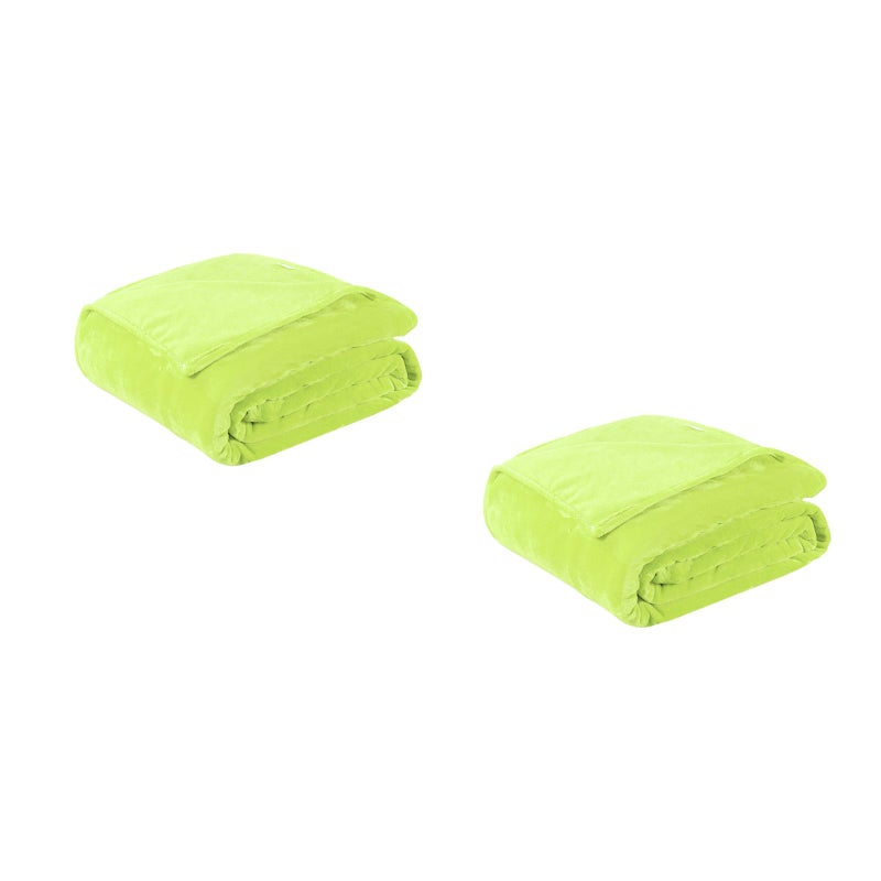 2pcs Thick Blankets Flannel Fleece Blanket Lightweight Warm Bed Blanket 70x100cm (Light Green) - Image 5