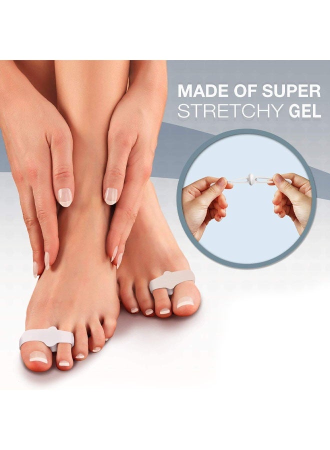 4 Piece Sport Bunion Toe Spacer Set - 1 Pair Soft Gel Splints - One Size Fits All - Fast Relief - Wear with Shoes - for Men & Women - Image 3