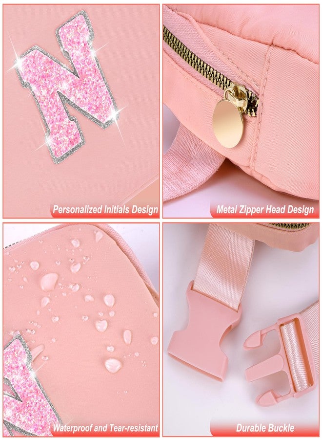 Uygafly Small Waist Fanny Pack Belt Bag for Girls Women Crossbody with Initial, Peach, one size, N - Image 5