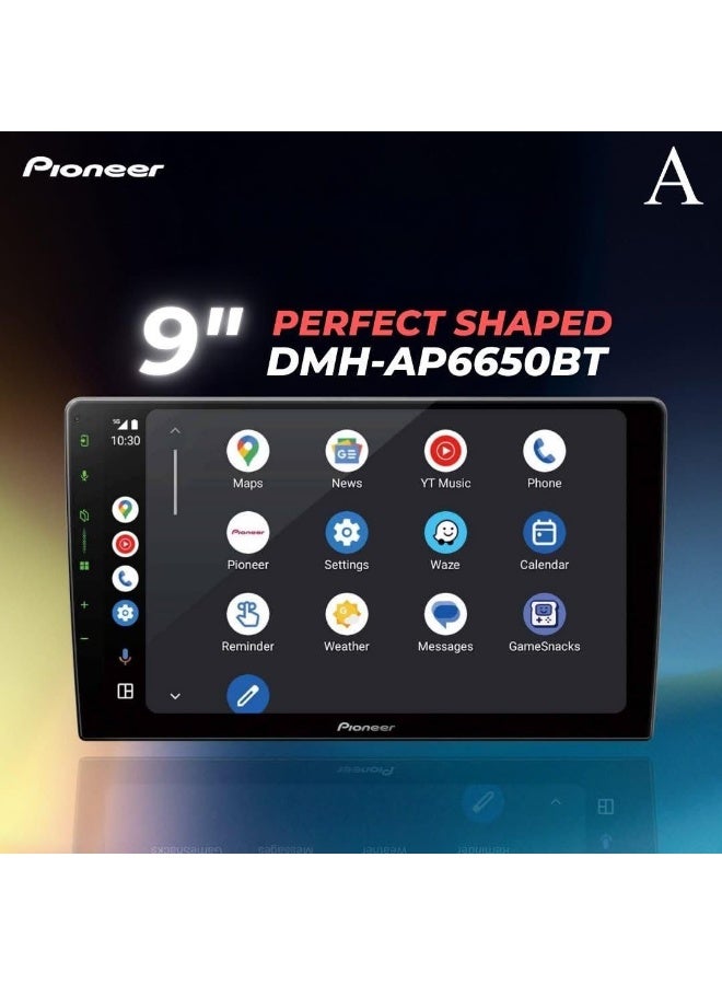 بايونير جهاز استقبال AV DMH-AP6650BT مقاس 9 بوصات مثالي مع Apple CarPlay لاسلكي وAndroid Auto لاسلكي وخاصية النسخ المتطابق من Weblink Cast - Image 3