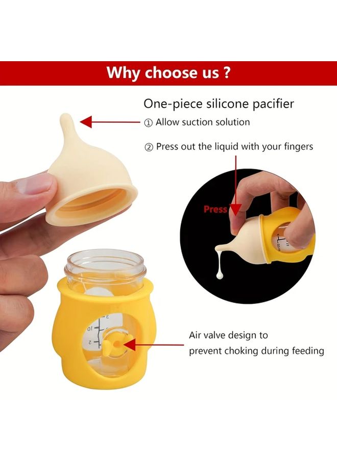 6 Sizes Available Customer Favorite Soft Pet Feeding Bottle With Anti Choke Valve For Kittens And Puppies Locke Yellow 0.68 Oz - Image 3