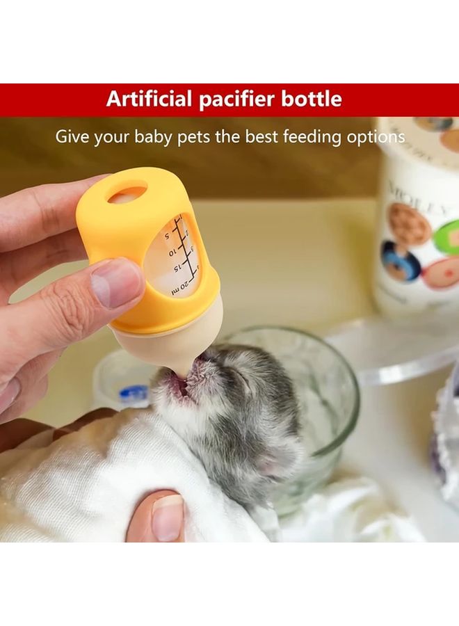 6 Sizes Available Customer Favorite Soft Pet Feeding Bottle With Anti Choke Valve For Kittens And Puppies Locke Yellow 0.68 Oz - Image 5