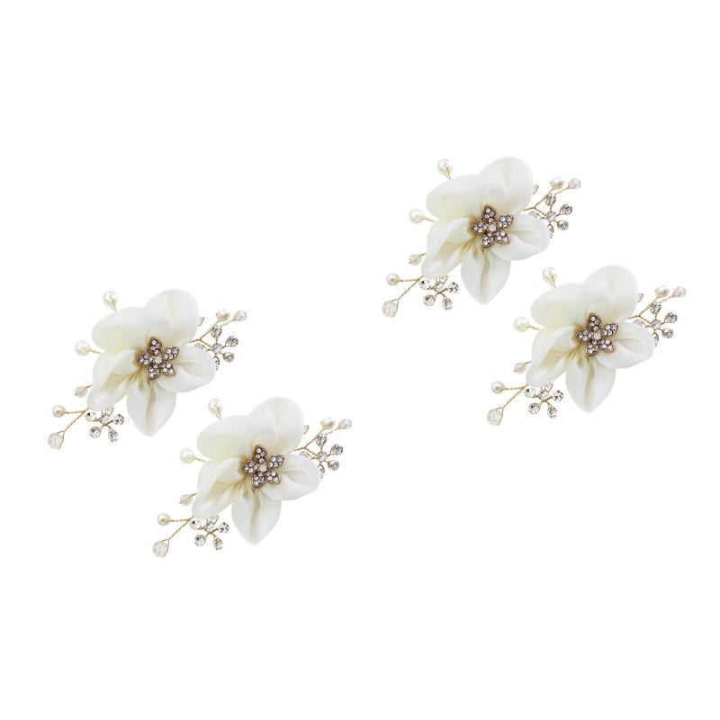 2 Pairs Wedding Flower Shoe Buckle Bride Rhinestone Shoe Clip Shoe Decoration Accessories - Image 1