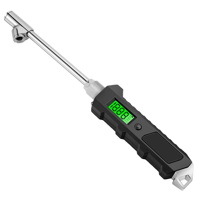 مقياس ضغط الإطارات الرقمي Numberone 230 PSI مع إيقاف تشغيل تلقائي وشاشة LCD مضيئة وعرض رقمي لمركبات RV الثقيلة رأس مزدوج قابل للدوران مع مصباح LED لمركبات RV والسيارات والشاحنات والدراجات النارية