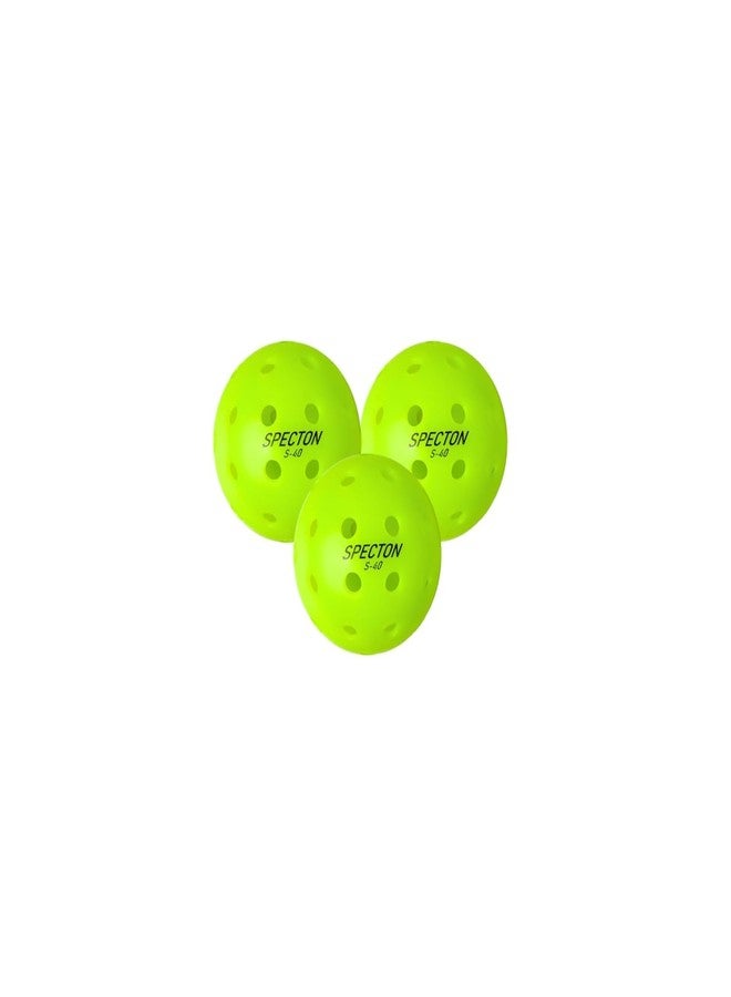 SPECTON 40 Holes Performance Outdoor Pickleballs Plastic and Polyester Pack of 3 - Image 1