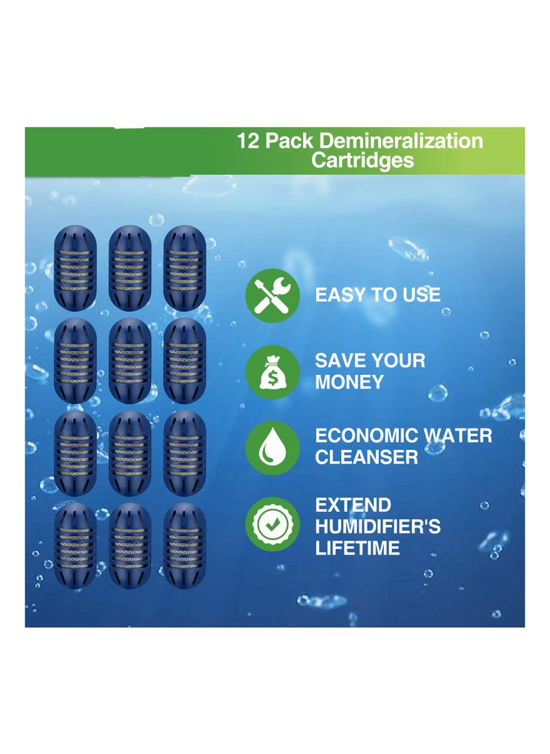 SYOSI - Demineralization Cartridge for HoMedics Ultrasonic Humidifiers, Purifying Water Source to Eliminate Odor Cleaner, Fish Tank Replacement Filter Element (12 Pack) - Image 1
