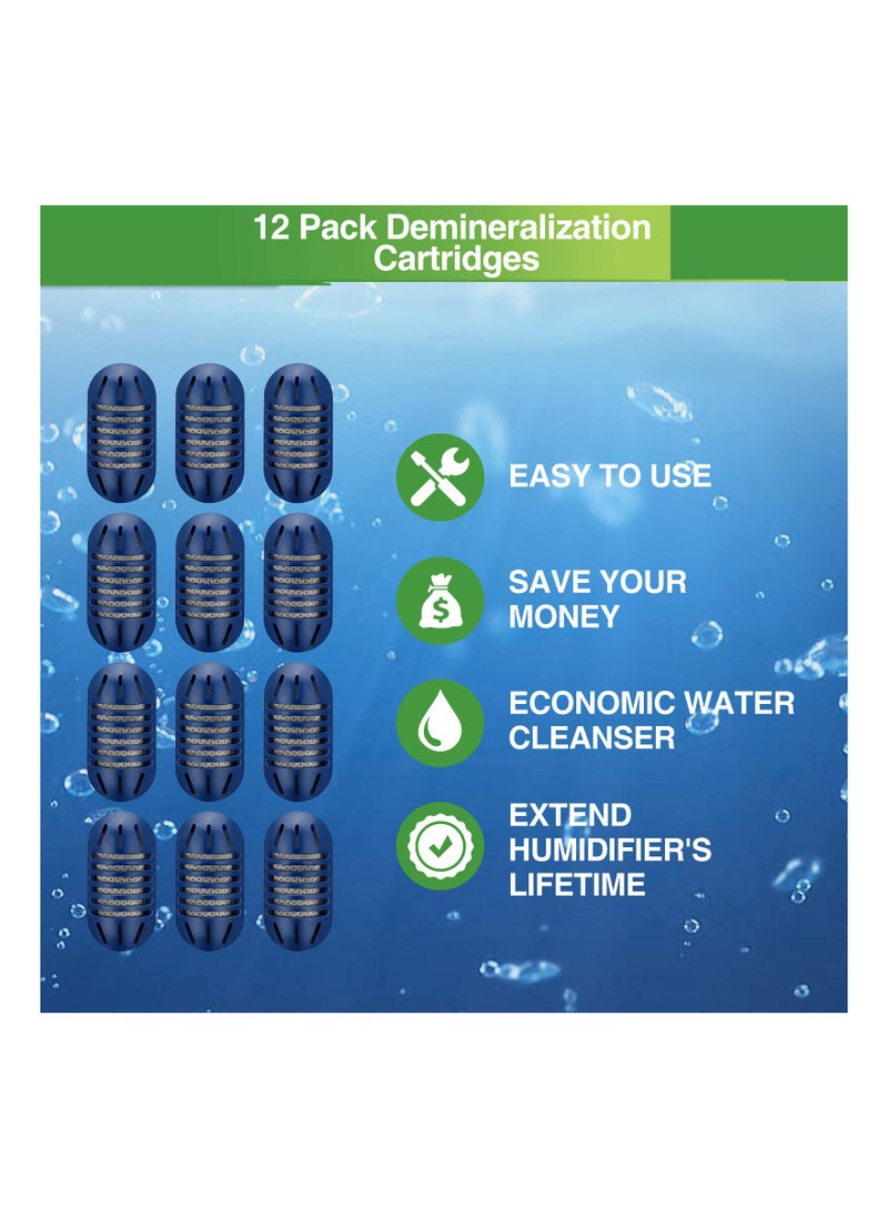 SYOSI - Demineralization Cartridge for HoMedics Ultrasonic Humidifiers, Purifying Water Source to Eliminate Odor Cleaner, Fish Tank Replacement Filter Element (12 Pack) - Image 1